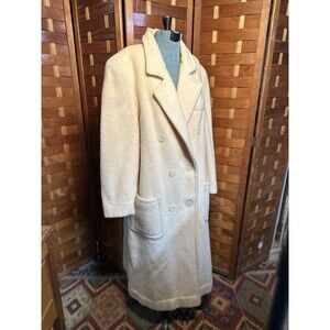 Evan-Picone Vintage Wool Long Coat Cream USA Made